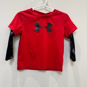 Under Armour Kids Red and Black camo Long Sleeve Tee